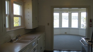 Looking North toward dining room from kitchen