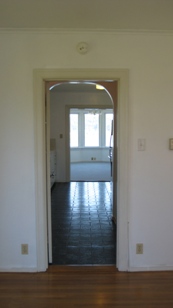 Lookin North from bedroom to kitchen and dining room