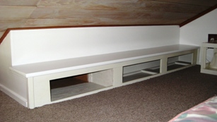 Storage to east of bed